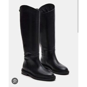 Steve Madden Women's Leather Gaige Riding Boots Black Size 9